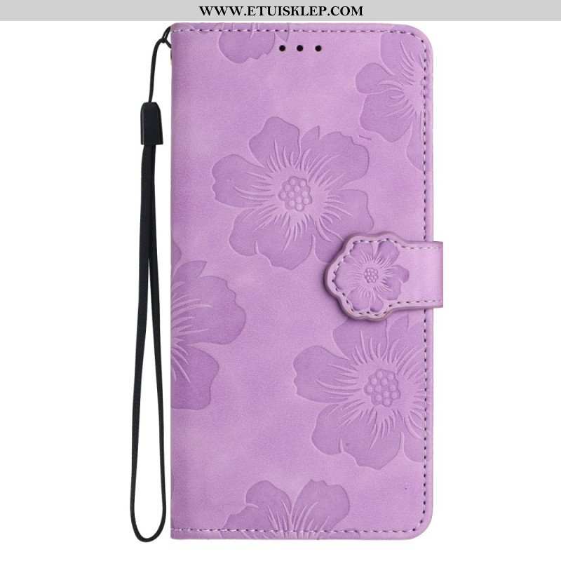 Etui Folio do iPhone 15 Nadruk Kwiatowy